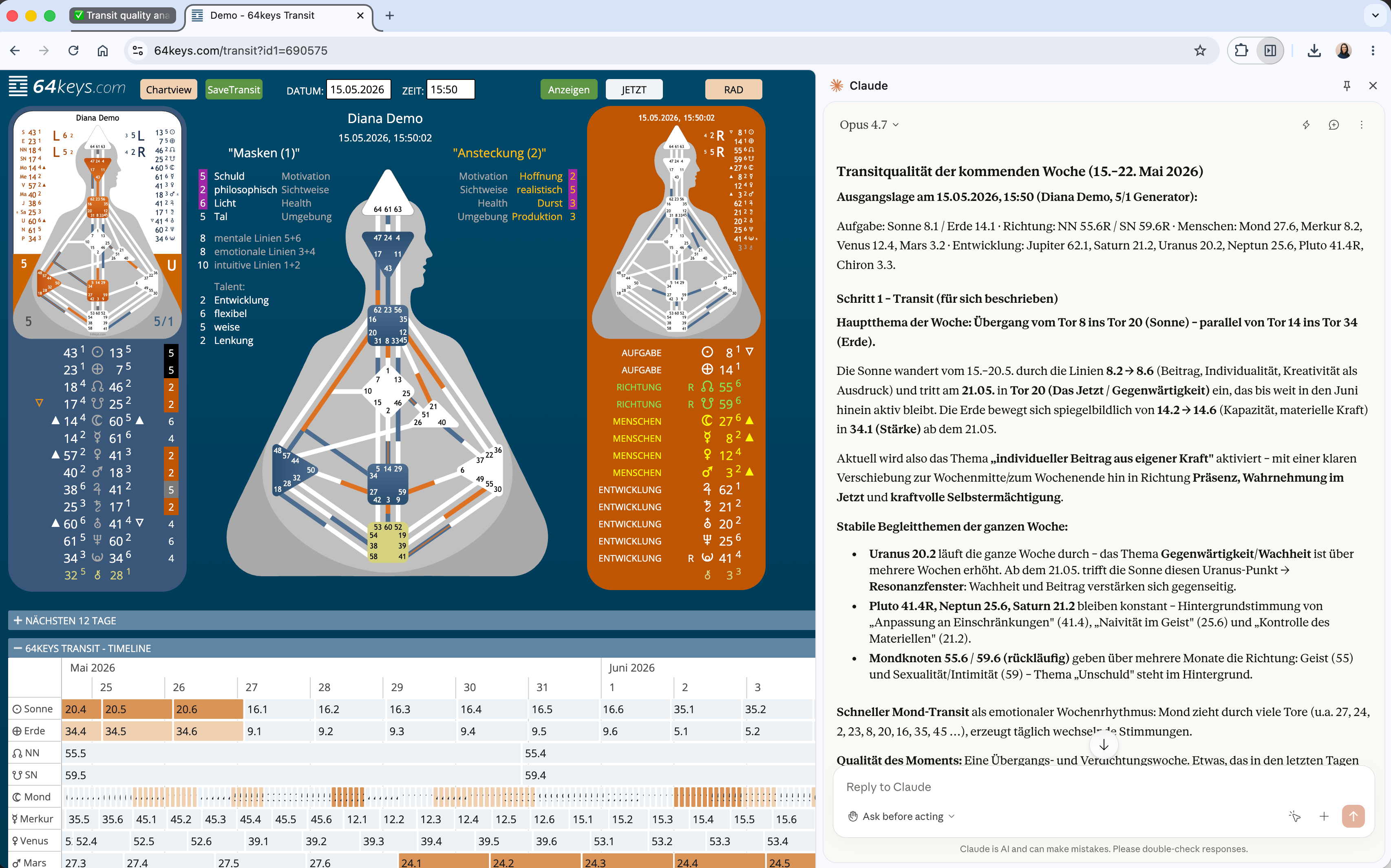Transitanalyse mit Claude